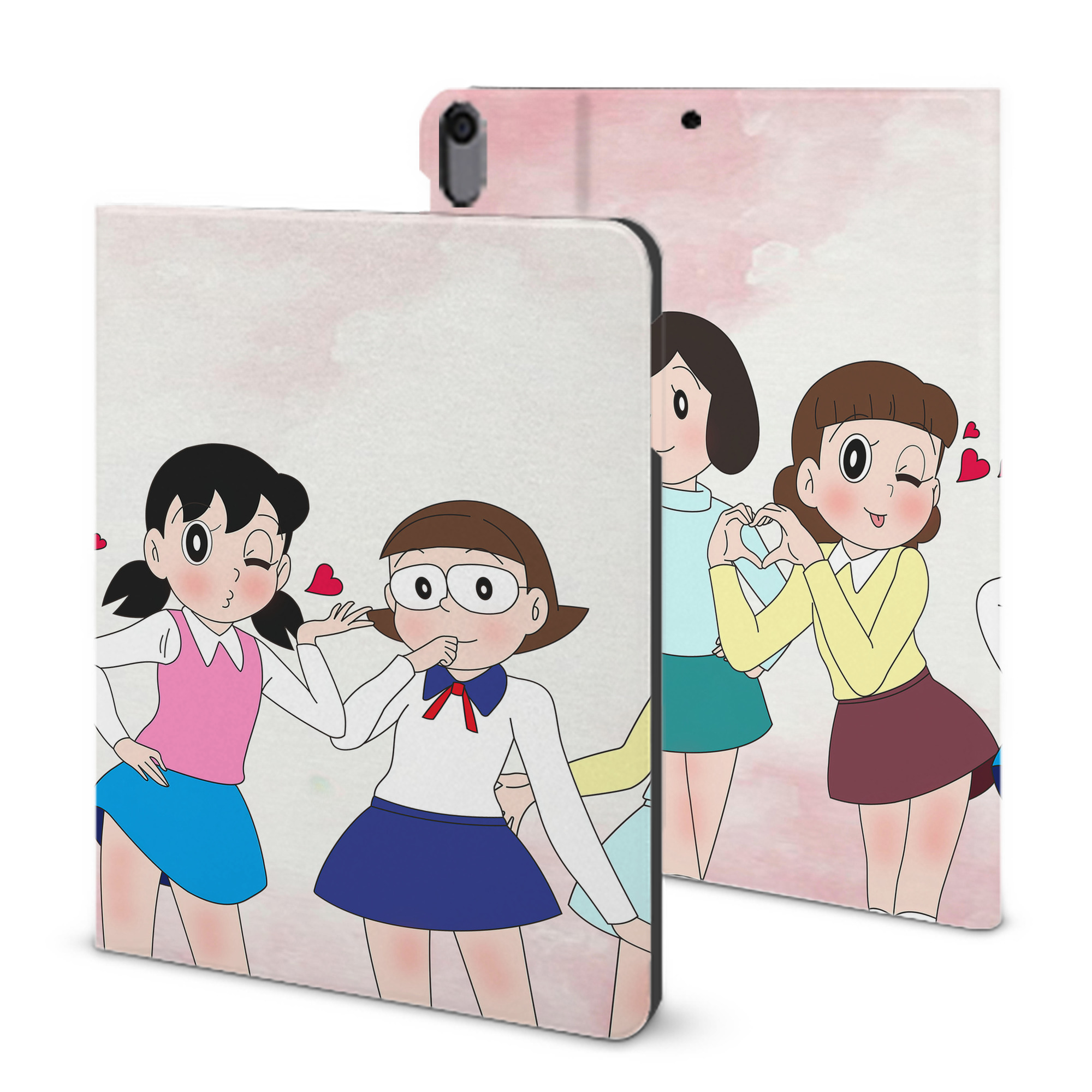 （画像用） ドラえもん Doraemon IPad ケース ブック型 PUレザー TPU 耐衝撃 軽量 薄型 ペン収納なし 全面保護 IPad 各モデル対応